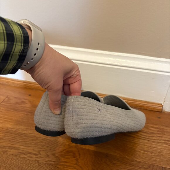 Vivaia Rosie Square-Toe Fluffy Loafers in Grey - 40 - Picture 5 of 9